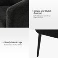 thumbnail image 4 of Boucle Accent Chair Barrel Chair Metal Legs Upholstered Chenille Lounge Single Sofa Bedroom Living Room Black, 4 of 9