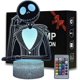 thumbnail image 1 of Wekity Halloween Town Pumpkin King Jack Skellington 3d Illusion Night Light, Anime Desk Lamp With Remote Control For Kids Bedroom, Creative Lighting F, 1 of 5