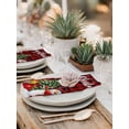 thumbnail image 5 of Christmas Snowman Cloth Napkins Set of 6 Reusable Dinner Napkins, Black Red Checked Snowflake Pine Tree Cocktail Napkin Washable Table Napkins for Wedding/Holiday Party/Baby Shower 20"x20", 5 of 7