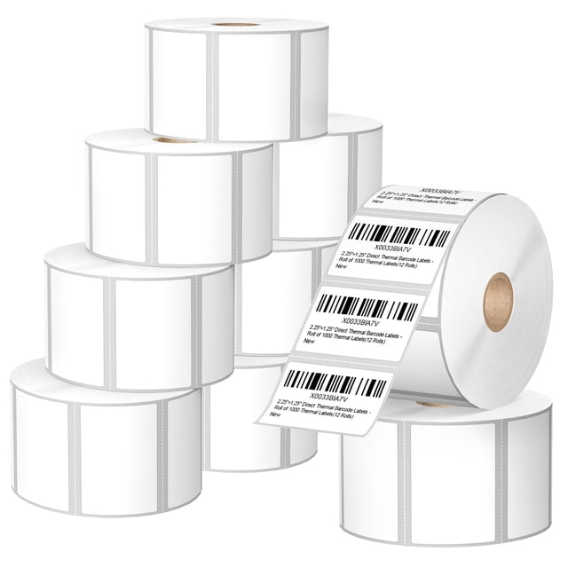 Etiquetas para impresora térmica BiaLabel de 2,25 x 1,25 pulgadas, 1000/rollo x12