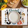 thumbnail image 4 of Funny Words Placemats Set of 8, Cartoon Colorful New Job Star Placemats for Dining Table, Place Mats for Kitchen Tabletop, Waterproof Wipeable Dining Table Mats Set, 4 of 9