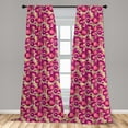thumbnail image 5 of Ambesonne Floral Curtains, Colorful Peony Buds Pattern, Pair of 28"x84", Dark Magenta and Mustard, 5 of 5