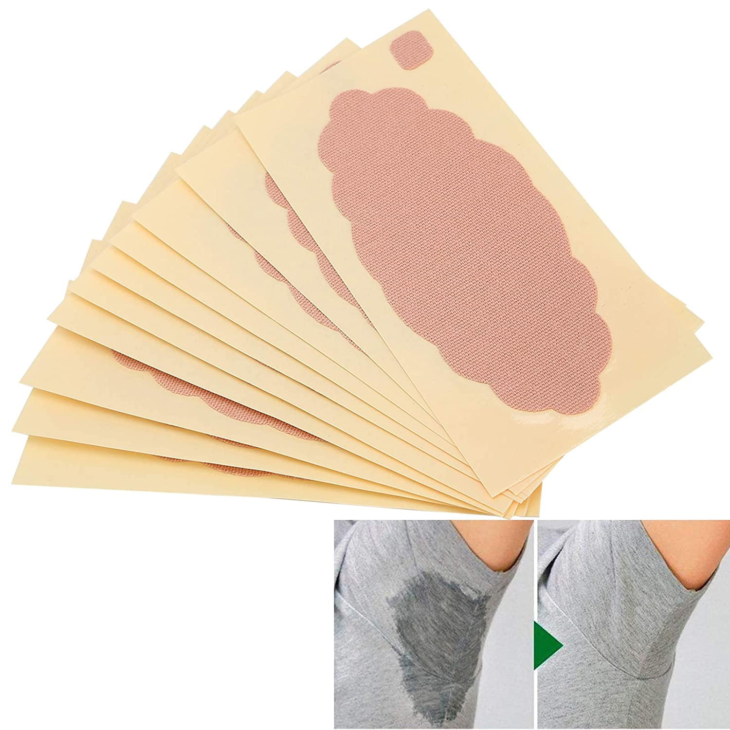 10Pcs Underarm Sweat Absorbing Pads Antiperspirant Sticker Armpit