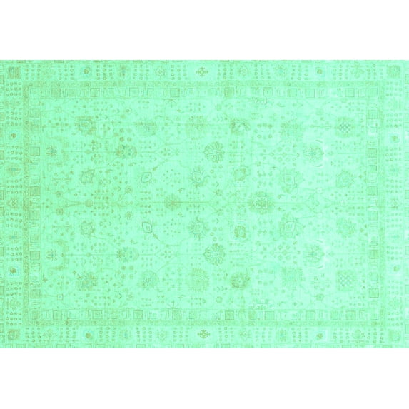 Ahgly Company Indoor Rectangle Oriental Turquoise Blue Traditional Area Rugs, 3' x 5'