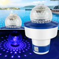 thumbnail image 3 of Pool Chlorine Floater with Solar Ball Light Floating Chlorine Dispenser for 3inch Chlorine Tablets Anti-Sinking Pool Chlorine Dispenser Easy Opening Chlorine Tablet Dispenser for Swimming, 3 of 11
