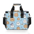 thumbnail image 7 of FORMRS Insulated Cooler Bag 24 Cans Capacity Soft Leakproof Lunch Box with Side Pockets, Blue Halloween Ghosts, 7 of 7