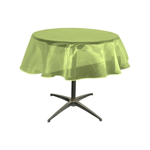 LA Linen TCOrgz58R-LimeO84 Nappe Ronde en Organza Miroir Transparent&44; Chaux - 58 Po