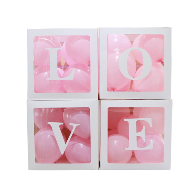 MasteelfCA 1 Set/4pcs Transparent Balloon Box Party Decorative Balloons Case Stylish Balloons Accessories for Wedding