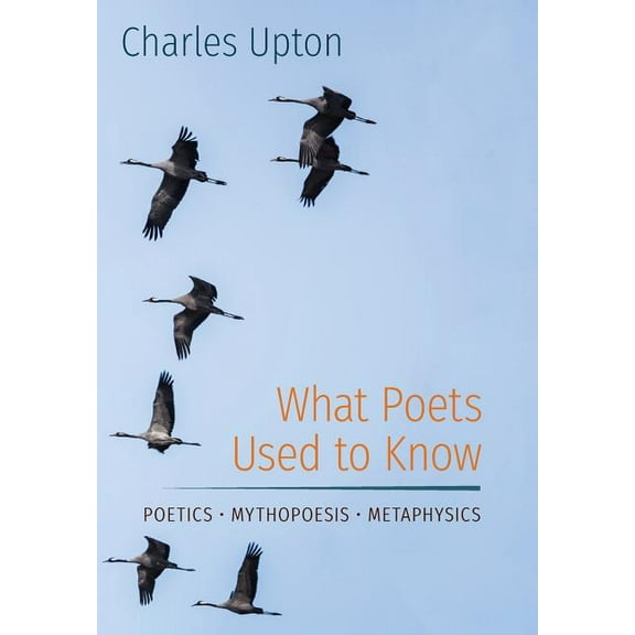 What Poets Used to Know: Poetics - Mythopoesis - Metaphysics, (Hardcover)