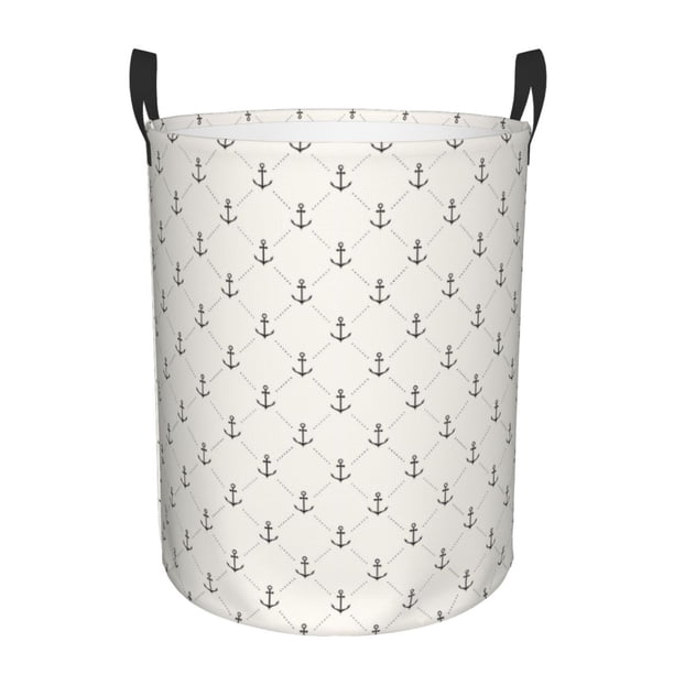 Fotbe Anchors Cesto de Ropa con Asas, Cesto Impermeable de Gran Capacidad, Bolsa de Lavado para Dormitorio, Cesto de Ropa con Ruedas y Asas-Medium