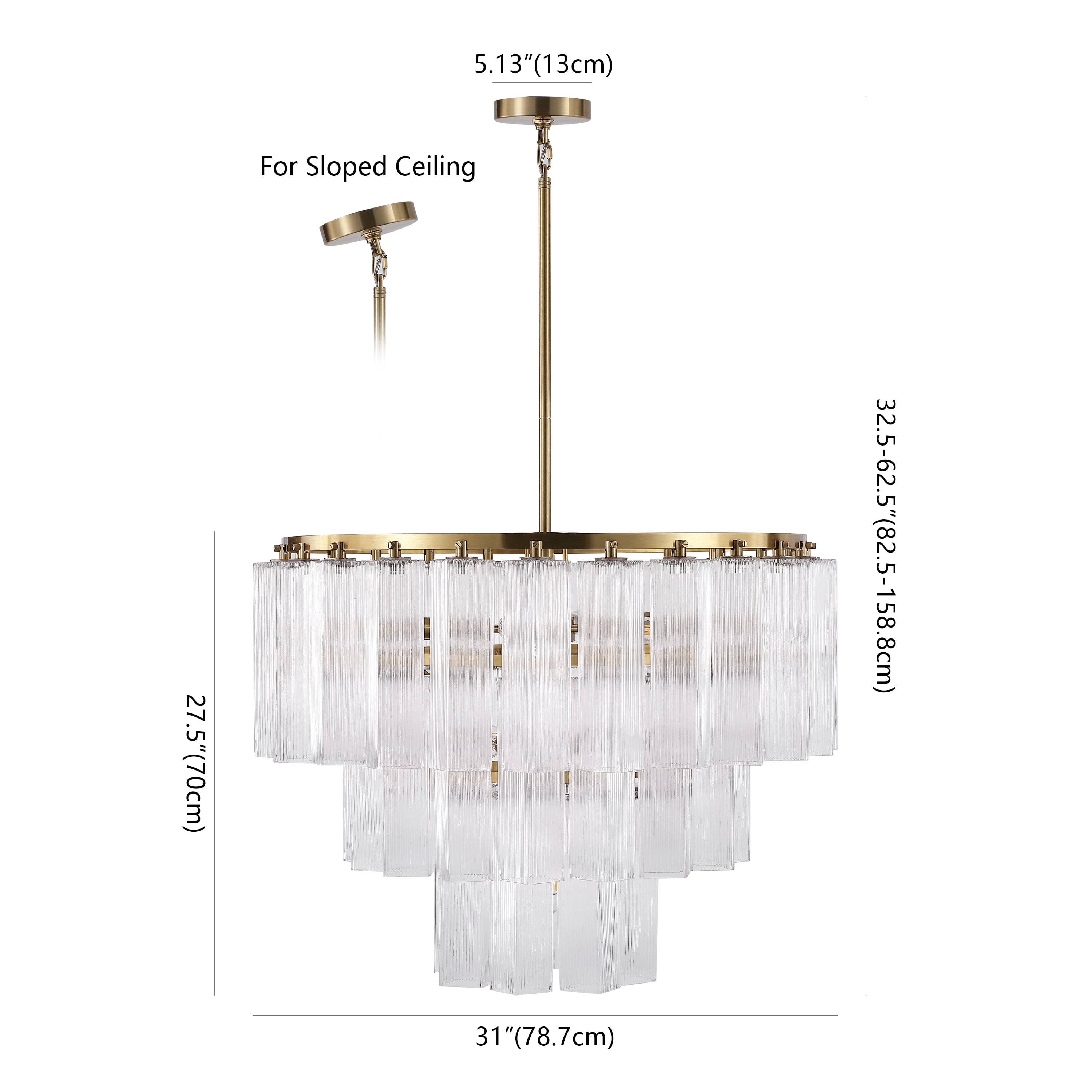 Safavieh Counture Kelcie Glass Chandelier, Clear/Gold