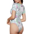 thumbnail image 3 of The Xecao Rabbit Back View Women's Crew Neck Body Suit, a short-sleeved bodysuit and basic swimsuit, both comfort and style for dating and daily life, 3 of 9