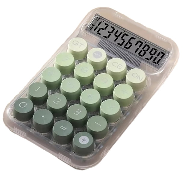 Calculadora con Botones Grandes y Degradado, Pantalla Grande, Electrónica, 10 Dígitos, Específica para Estudiantes, Color Verde.