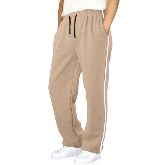 Kids Side Stripe Sweatpants, Elastic Waist Loose Fit Trousers, Casual Unisex Everyday Bottoms