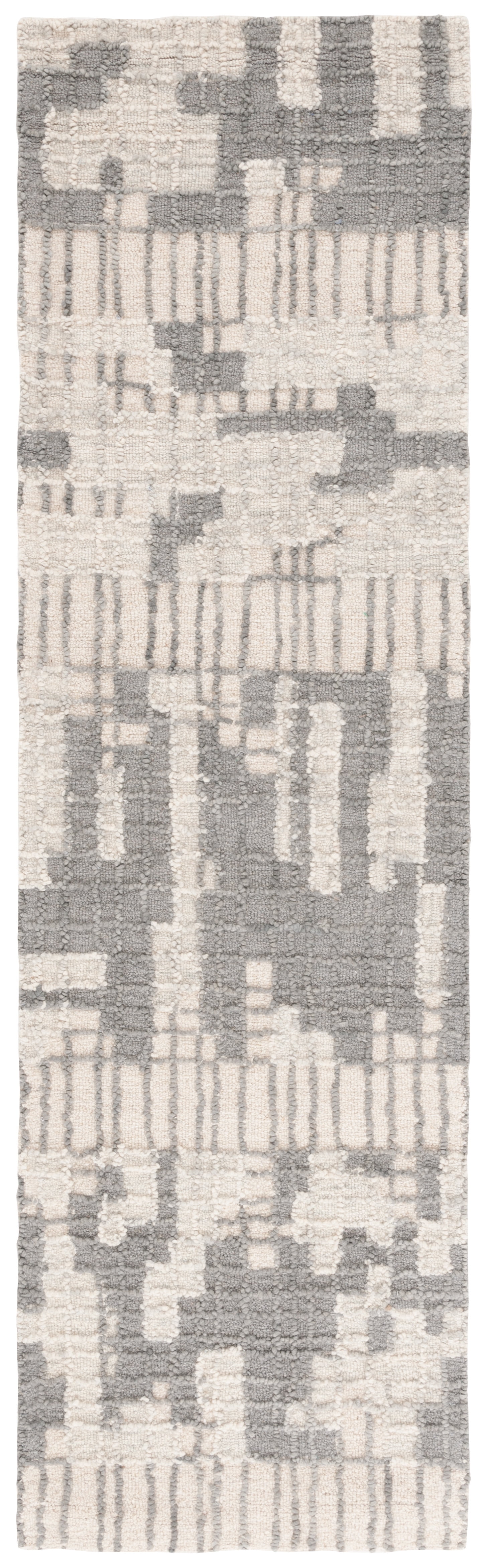 SAFAVIEH Abstract Alton Geometric Runner Rug, Ivory/Dark Gray, 2'3" x 8'