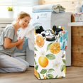 thumbnail image 5 of Yayeee Freestanding Laundry Hamper with Handle Collapsible Large Storage Basket for Clothes, Orange Bees, 5 of 7