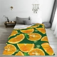 thumbnail image 5 of Honeii Orange Print Fleece Blanket - Throw Blanket for Bed, Sofa, Couch, Camping, and Travel , Microplush Ultra Soft Warm Blanket-80"x60", 5 of 7