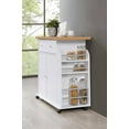 Hodedah Kitchen Cart with Spice Rack & Towel Rack, White