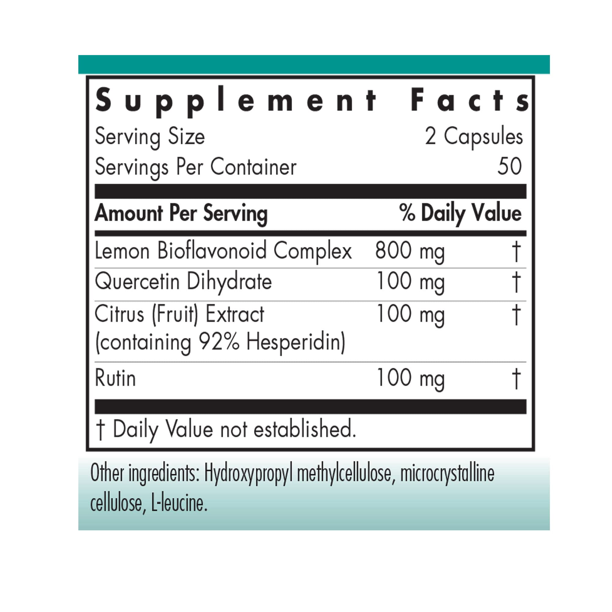 NutriCology Quercetin Bioflavonoids - Quercetin Supplement with Lemon Bioflavonoid Complex - Antioxidant & Immune Support - Hypoallergenic - 50 Servings - 100 Capsules