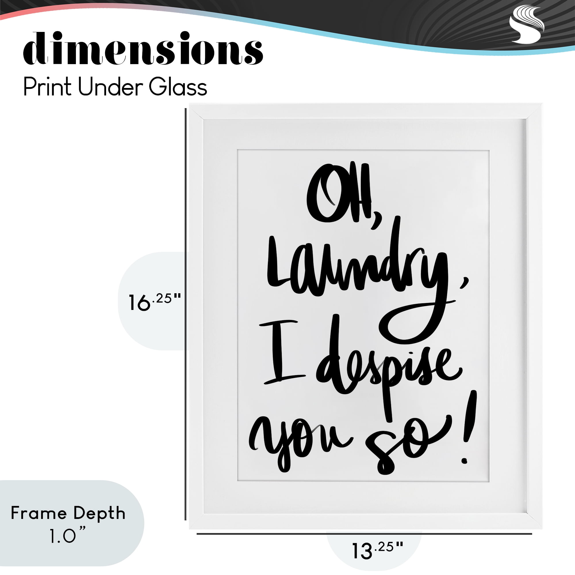 Stupell Industries Laundry I Despise You White Framed Print Under Glass, design by SD Graphics Studio