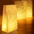 thumbnail image 2 of 50 PCS White Luminary Bags with Hearts, Flame Resistant Can, 2 of 7