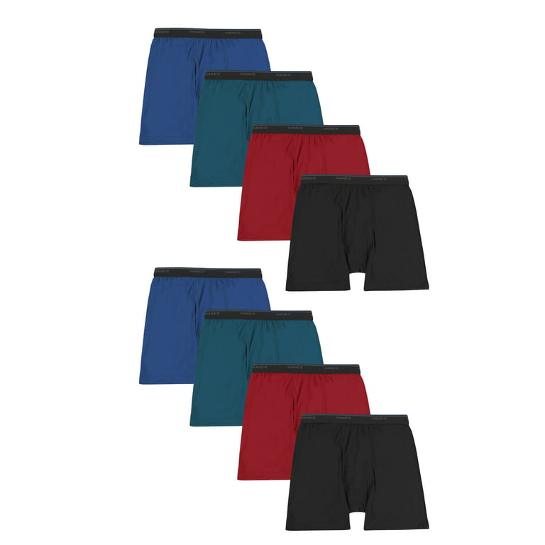Hanes Comfortblend Mens 4 Pack Boxer Briefs, Color: Black Grey
