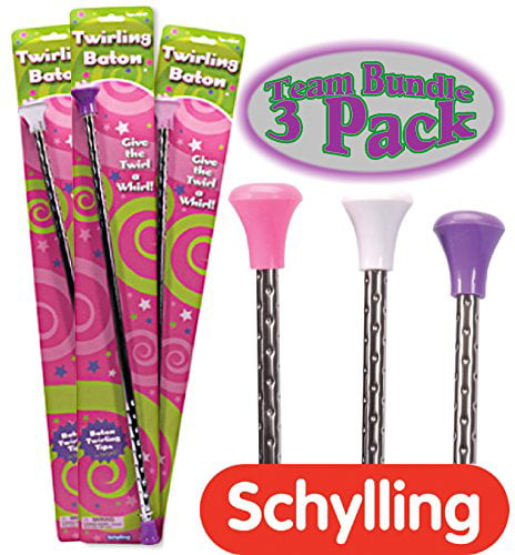 Twirling Baton 21 Metal w/ Plastic Tips Full Size Toy Girl by Schylling 