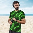 thumbnail image 4 of Wukai Green Lightning Print Men's Short-Sleeved Mesh T-Shirt,Quick-Dry Short Sleeve Workout T-Shirt-X-Small, 4 of 8