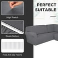 thumbnail image 4 of 3 Pcs L Shaped Couch Covers for Sectional Corner Sofa Stretch 5 Seat Washable Corner Sofa Slipcover Sectional Couch Protector for Living Room(Dark Gray,Milk Silk), 4 of 7