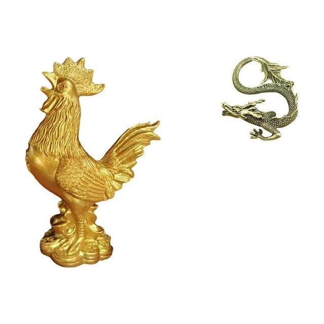 Figura de pollo Feng Shui de latón, escultura ideal para cumpleaños, aniversarios, inauguración de casa, hotel, hogar, oficina o dormitorio.
