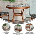 thumbnail image 4 of Emma + Oliver Indoor/Outdoor Bistro Style 31.5 in. Table with Black & White PE Rattan, Glass Top, and Natural Bamboo Finished Metal Frame, 4 of 12