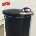 thumbnail image 3 of Glad 13 Gal Trash Can with Step Pedal and Odor Protection, Black, Pack of 2, 3 of 12