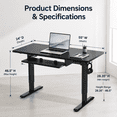thumbnail image 5 of Kyspho 48" x 24" Electric Standing Desk with Keyboard Tray Adjustable Sit Stand up Desk with Headphone Hook & 4 Height Memory Pre-Set Black, 5 of 8