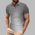 thumbnail image 2 of Umfun Men Ombre Gradient Short Sleeve Shirt Spread Collar with Partial Button Placket Slim Fit for Casual and Streetwear, 2 of 8