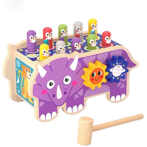 IGUOHAO Jouets Banc à Marteler en Bois Trieur de Formes Boîte Maillet en Bois Blocs Banc à Marteler Jouets pour Tout-Petits