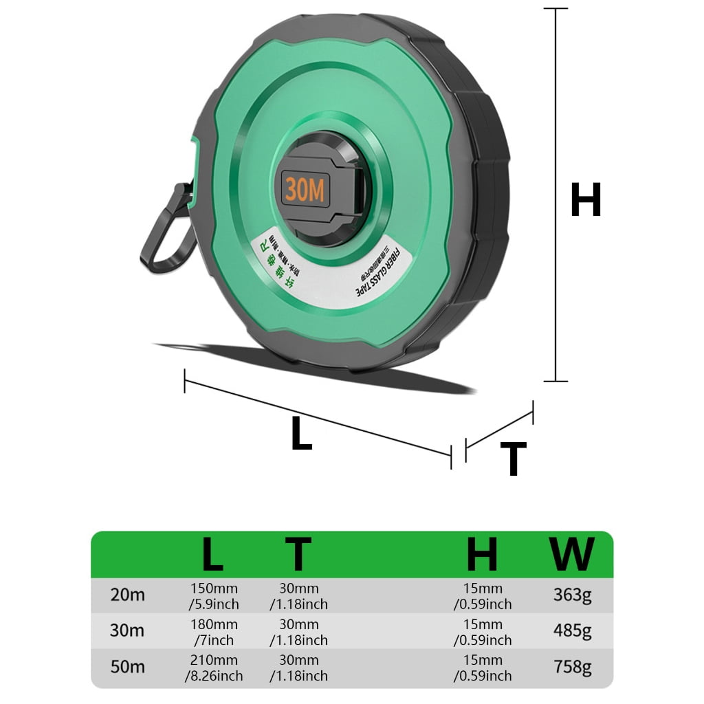 Waterproof Fiber Tape Measure Double Side Scale Measuring Tape ABS Casing Tape Measure for Construction & DIY Projects