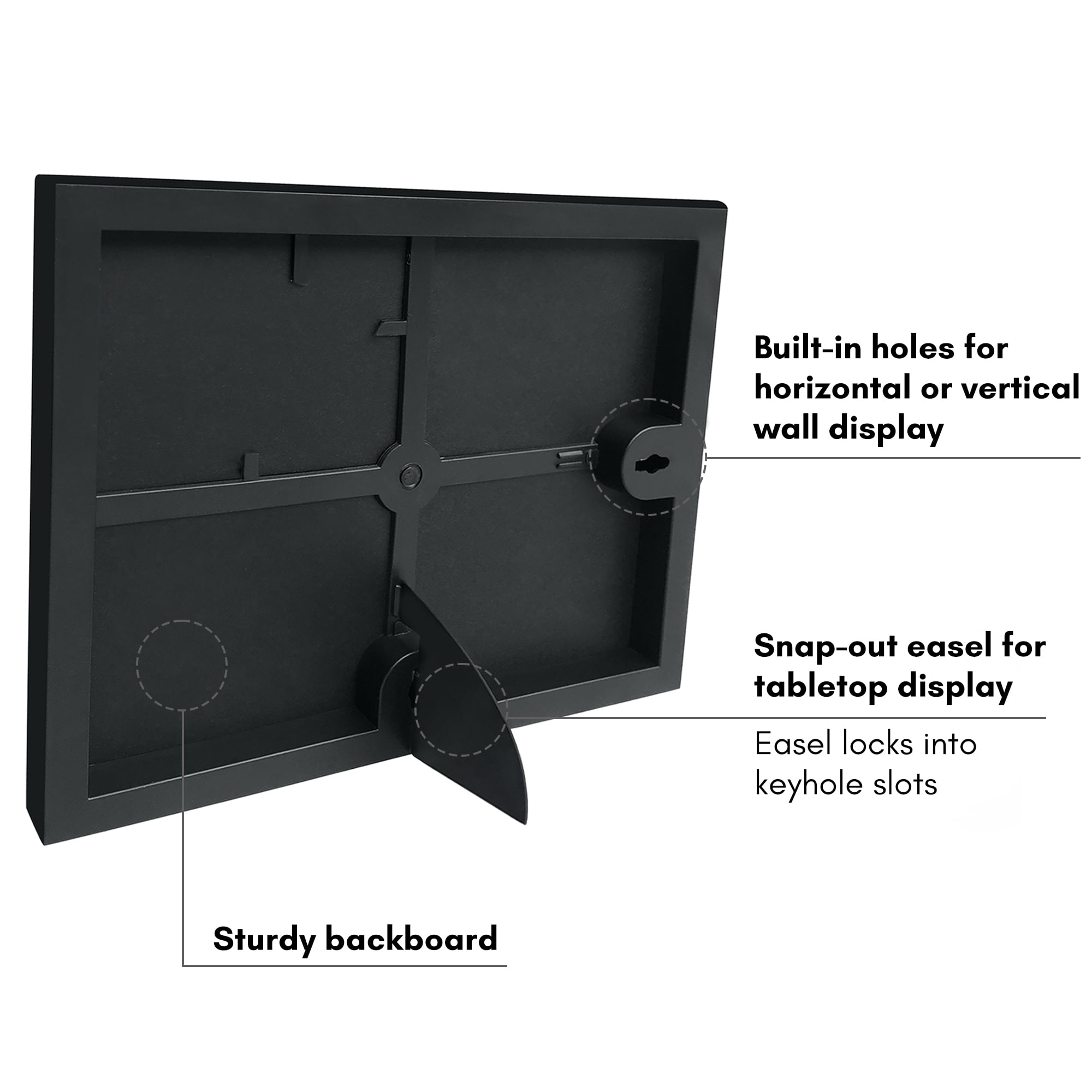 Americanflat 8x10 Front Loading Picture Frame with Shatter-Resistant Glass with 5x7 Mat 6 Pack Photo - Black