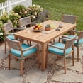 thumbnail image 3 of BPS 20" x 19" Outdoor Dining Chair Cushion, Water Resistant Patio Seat Cushion Pads with Ties, Set of 2 - Aruba Blue, 3 of 9