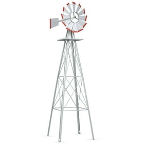 Best Choice Products 8ft Steel Windmill Decoration W 4 Leg Design