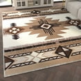 thumbnail image 3 of Emma + Oliver Fe 2x7 Sage Olefin Accent Rug with Complementary Southwestern Pattern in Beige, Black and Brown and Jute Backing, 3 of 7