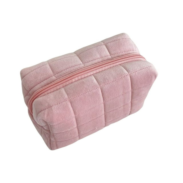 Cosmetic Bag Large Capacity Toiletry Pouch Portable Travel Wash Makeup Bags Zipper Closure Cosmetics Organizer Handbag Case Pink