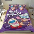 thumbnail image 1 of El Show de Ren & Stimpy Conjunto de sábanas temático, trío de piezas, cómodo y amigable con la piel, diseño único, regalo de decoración para el hogar para familiares, amigos y fans,140cm *210cm, 1 of 6