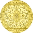 thumbnail image 1 of Ahgly Company Machine Washable Indoor Round Persian Yellow Traditional Area Rugs, 6' Round, 1 of 4