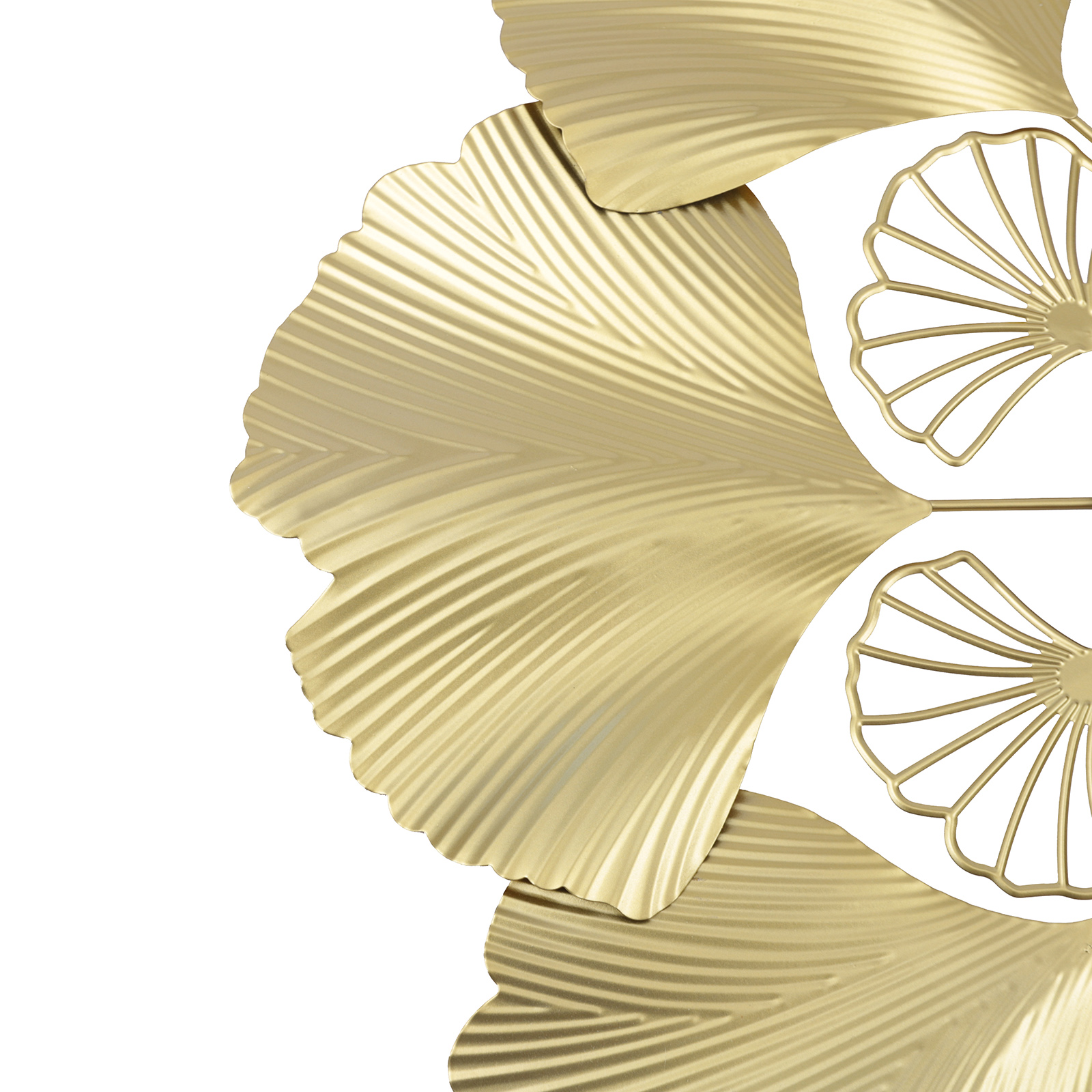 3D Creative Ginkgo Biloba Wall Clock, Gold Dial Design Silent Sweep Seconds Movement Digital Display For Study Office Bedroom, Art Clock