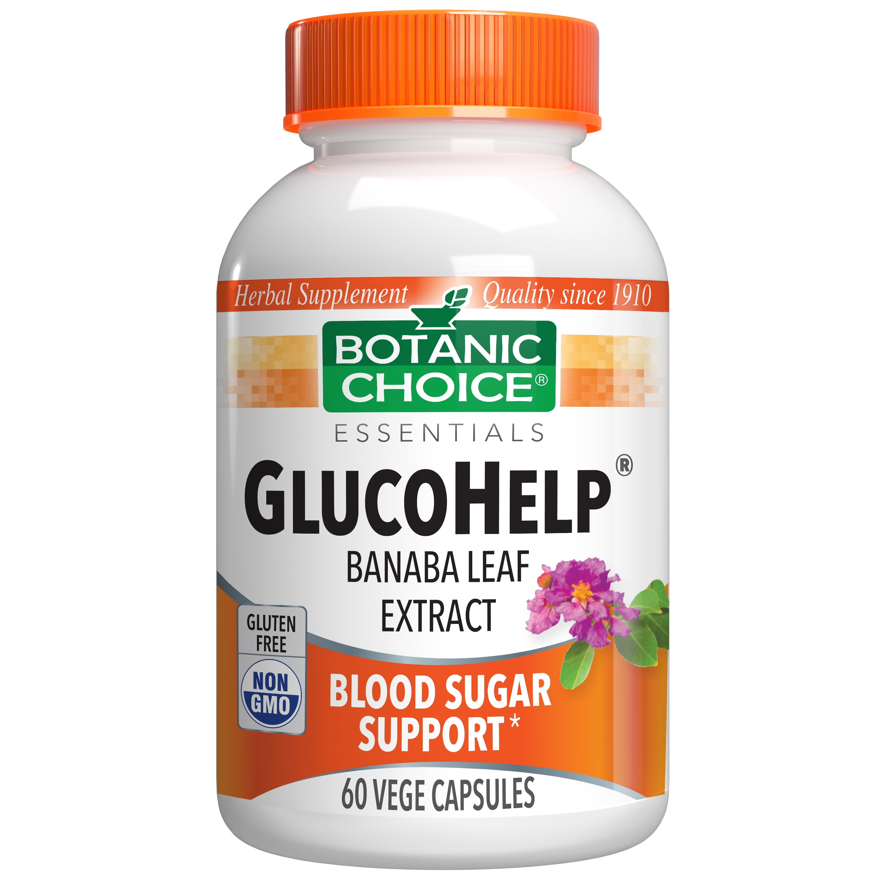 Botanic Choice GlucoHelp (Banaba Extract) Blood Sugar Dietary Supplement, 60 Capsules