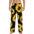 thumbnail image 2 of Picia Sunflower 6 Mens Soft Woven Cotton Elastic Waistband Sleep Pajama Pant Lounge Sleep Pant With Pockets And Drawstring-Small, 2 of 9