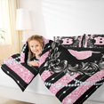 thumbnail image 4 of Homewish Fashion Initial B Letter Queen Comforter Set, Princess Bowknot Ribbon Bedding Sets, Pink Glitter Diamond Reversible Bedding Comforter Set, Ultra Soft Bedroom Decor, 3-Piece, 4 of 8