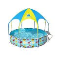thumbnail image 1 of Bestway 8' x 20" Above Ground Round Swimming Pool with Shaded Canopy, Fruit, 1 of 11