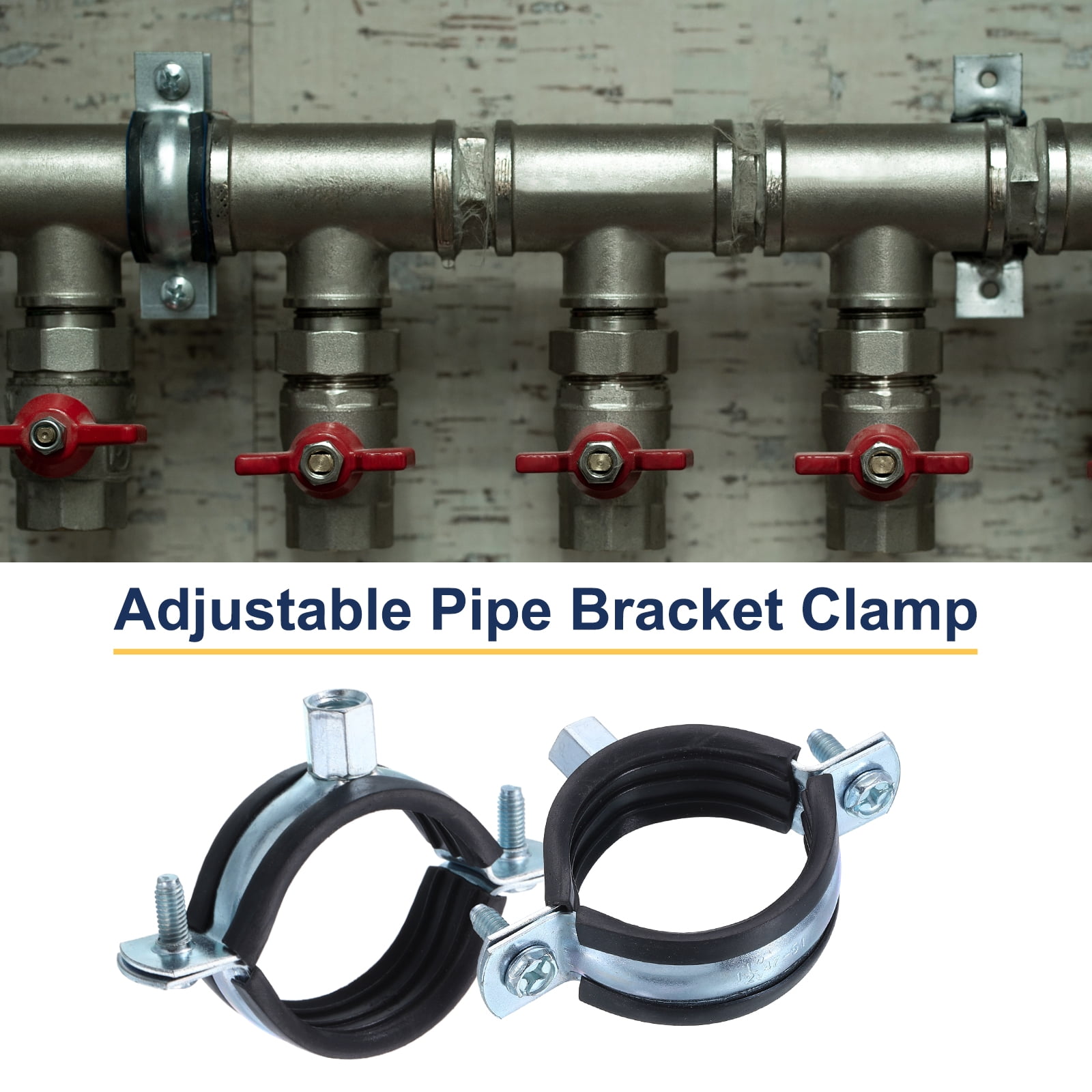12 Pack Split Ring Pipe Hanger, 50mm/2inch Adjustable Pipe Bracket Clamp