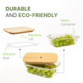 thumbnail image 6 of JS Gourmet 2 Pcs Glass Food Storage Containers with Bamboo Cutting Board airtight Lid (35oz and 51oz), 6 of 8